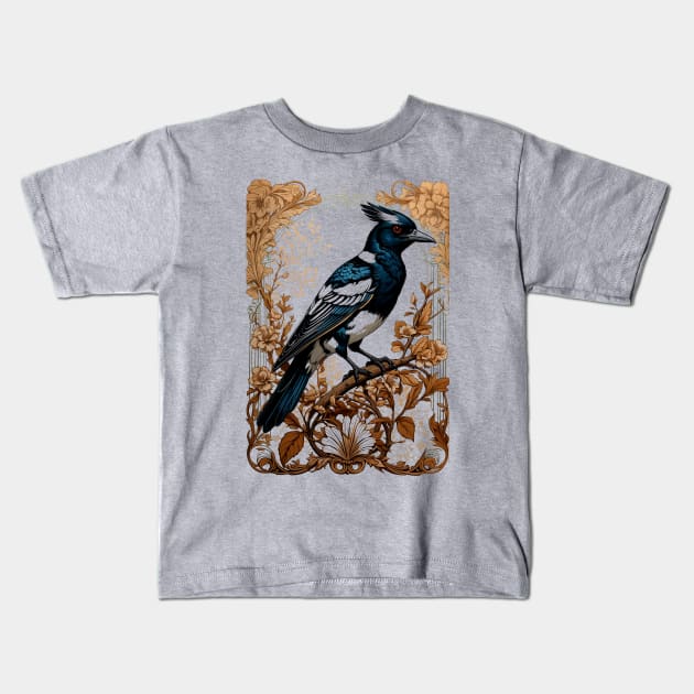 Victorian Magpie Kids T-Shirt by CatCoconut-Art